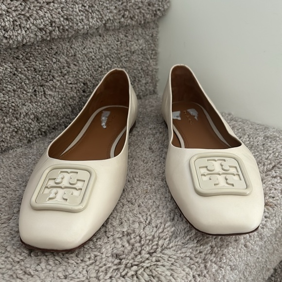 Tory Burch cream ‘Georgia’ leather ballet flats Size 10 - Picture 5 of 12